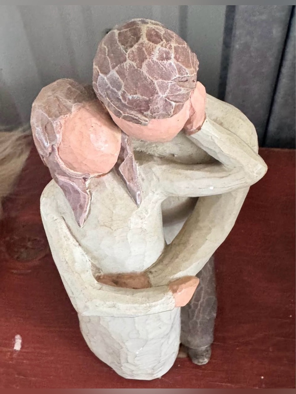 Willow Tree Embracing Sculpture “Together” Cream, Brown & beige tones